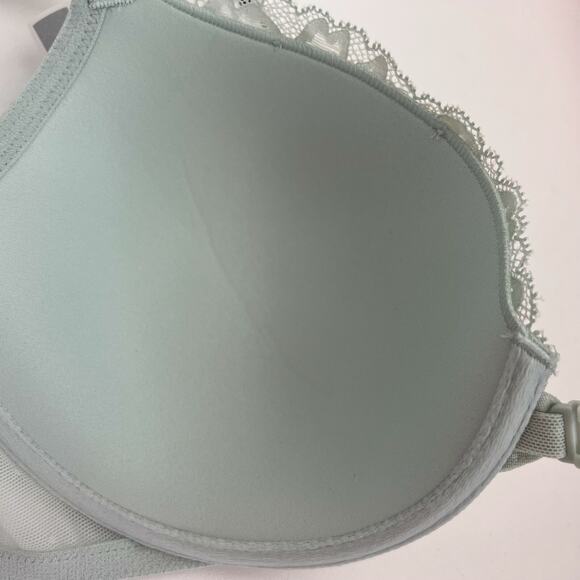 Victoria's Secret Racerback Front Closure Lined Padded Green Demi Bra  Size 32DD - Picture 10 of 10